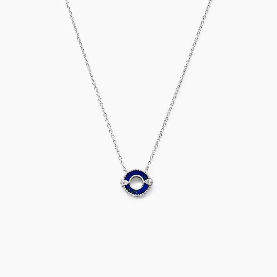Best Histoire d'Or Collier Serafine Argent Blanc Lapis Lazuli Oxyde argent blanc lapis lazuli bleu