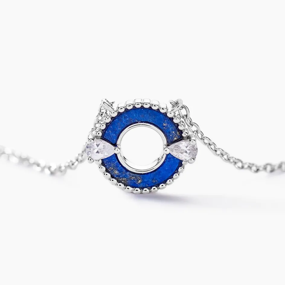 Best Histoire d'Or Collier Serafine Argent Blanc Lapis Lazuli Oxyde argent blanc lapis lazuli bleu
