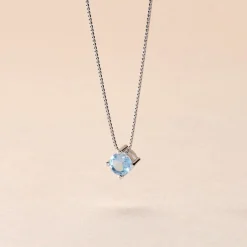 Best Histoire d'Or Collier Solitaire Argent Blanc Rio Santa Teresa Oxyde De Zirconium argent blanc oxyde bleu sky