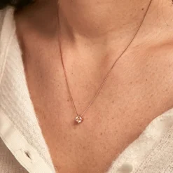 New Histoire d'Or Collier Solitaire Argent Rose Rio Santa Teresa Oxyde De Zirconium argent rose oxyde champagne