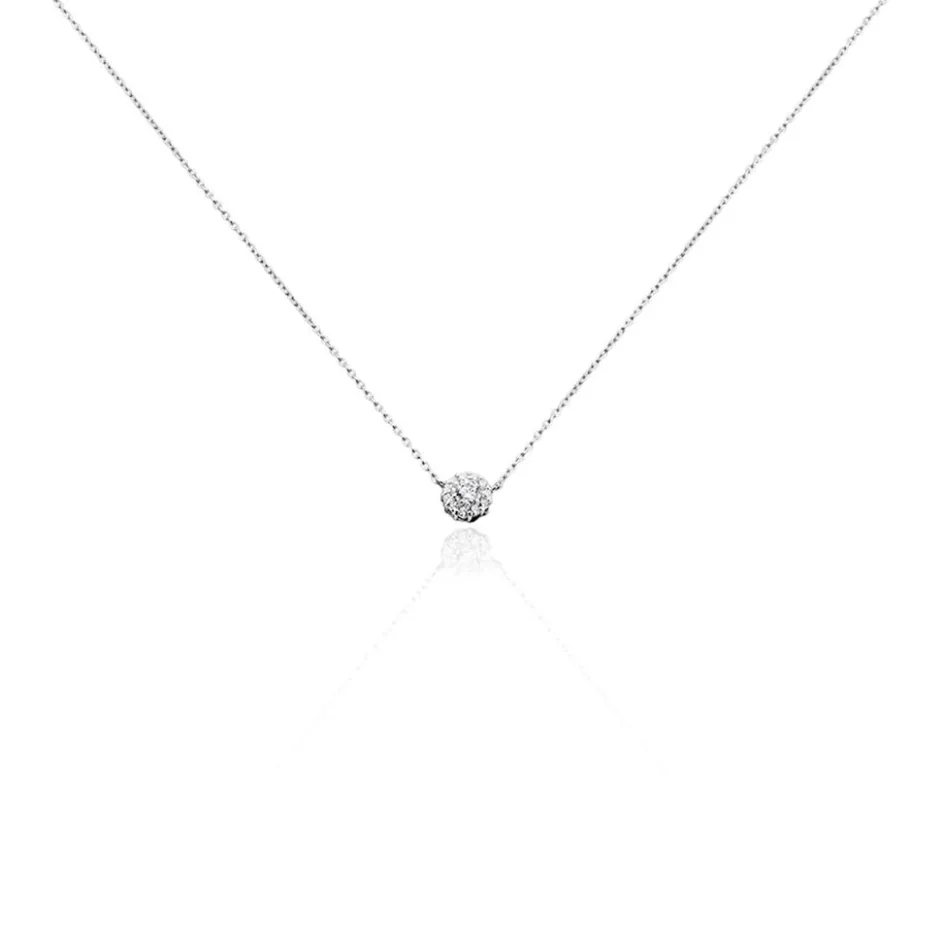 Best Histoire d'Or Collier Swanny Argent Blanc Oxyde De Zirconium
