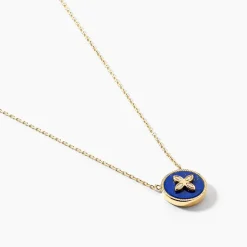 Discount Histoire d'Or Collier Talisman Or Jaune Lapis Lazuli Diamant or jaune lapis lazuli bleu