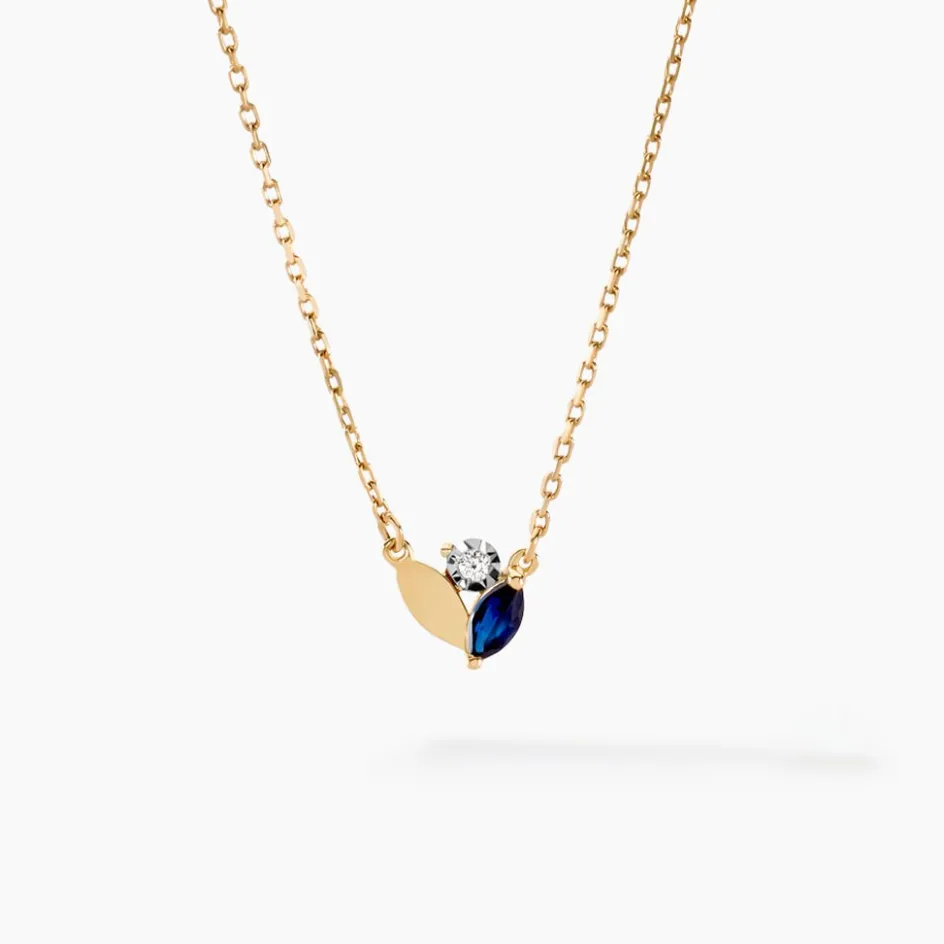 Best Histoire d'Or Collier Tameka Or Bicolore Saphir Diamant