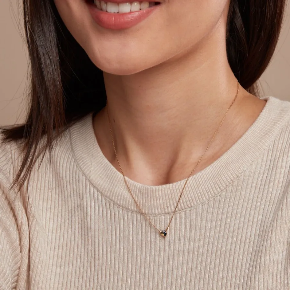 Best Histoire d'Or Collier Tameka Or Bicolore Saphir Diamant