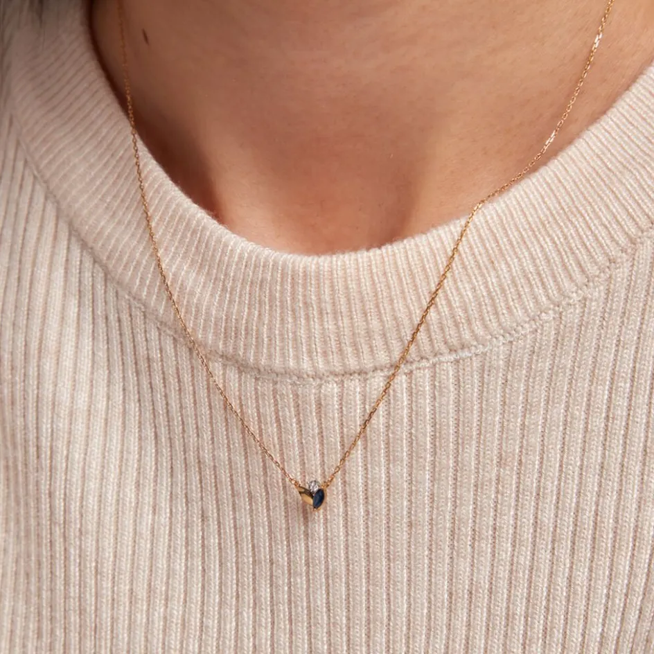 Best Histoire d'Or Collier Tameka Or Bicolore Saphir Diamant