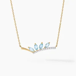Clearance Histoire d'Or Collier Tiara Or Jaune Topaze Oxyde De Zirconium or jaune topaze bleu sky