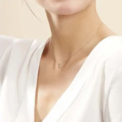 Discount Histoire d'Or Collier Vrille Accompagnee or blanc diamant