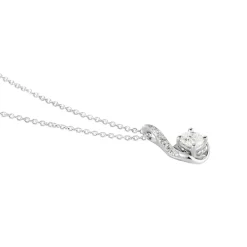 New Histoire d'Or Collier Vrille Accompagnee or blanc diamant