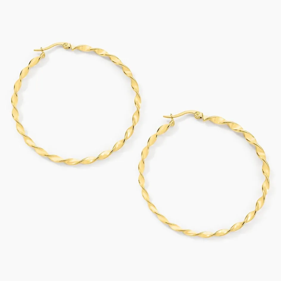 Histoire d'Or Creoles Acier Dore Antonello* Boucles D'Oreilles|Boucles D'Oreilles Fantaisie