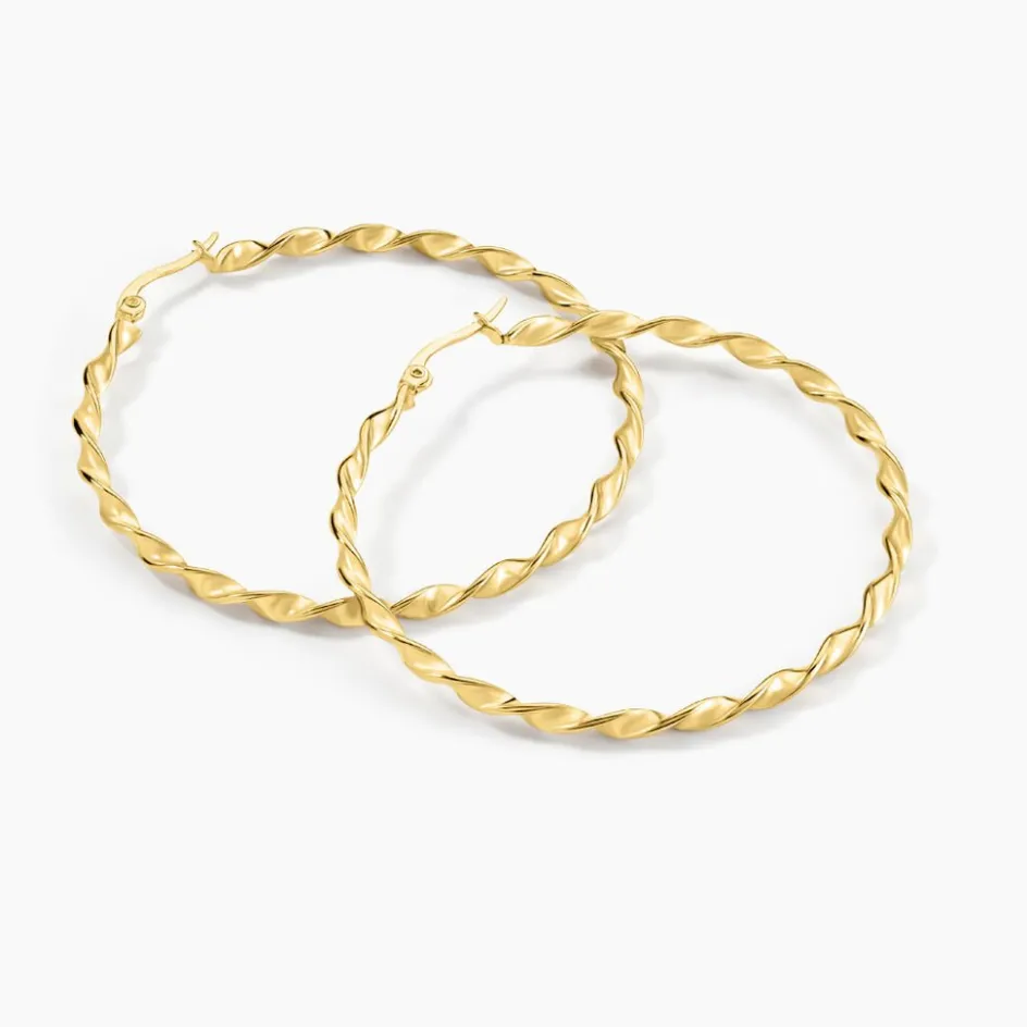 Histoire d'Or Creoles Acier Dore Antonello* Boucles D'Oreilles|Boucles D'Oreilles Fantaisie