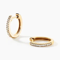 Histoire d'Or Creoles Or Jaune Aryanna Diamants* Boucles D'Oreilles|Boucles D'Oreilles Créoles