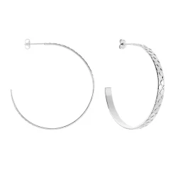 Sale Histoire d'Or Créoles Abram Acier Blanc