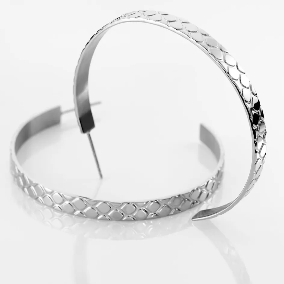 Sale Histoire d'Or Créoles Abram Acier Blanc