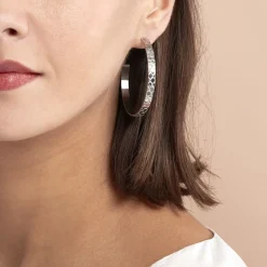 Sale Histoire d'Or Créoles Abram Acier Blanc