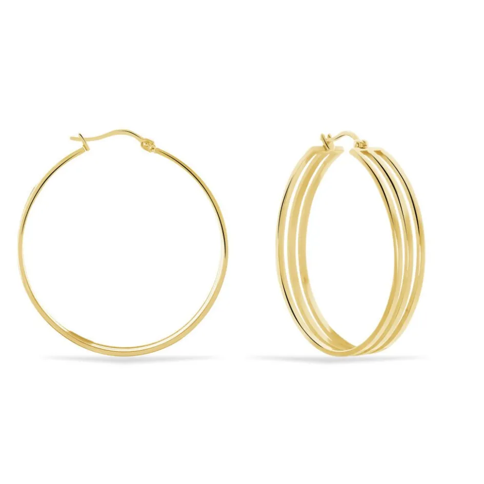 Hot Histoire d'Or Créoles Adel Acier Jaune acier doré