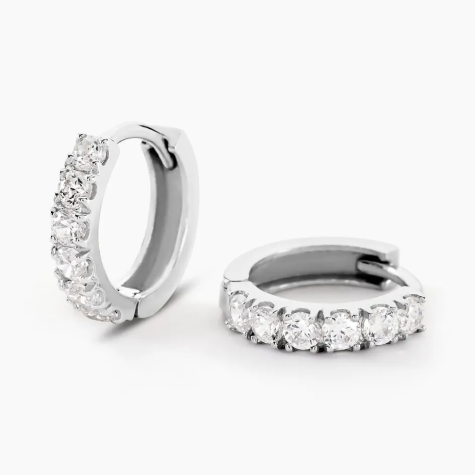 Histoire d'Or Créoles Andgelina Rondes De Zirconium* Boucles D'Oreilles|Boucles D'Oreilles Créoles