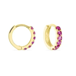 Histoire d'Or Créoles Andgelina Rondes Or Jaune Oxyde De Zirconium or jaune oxyde rose