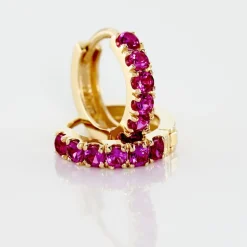 Histoire d'Or Créoles Andgelina Rondes Or Jaune Oxyde De Zirconium or jaune oxyde rose