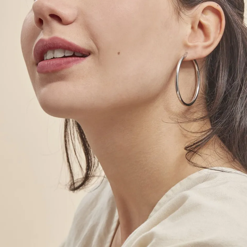 Outlet Histoire d'Or Créoles Argent Blanc Anne