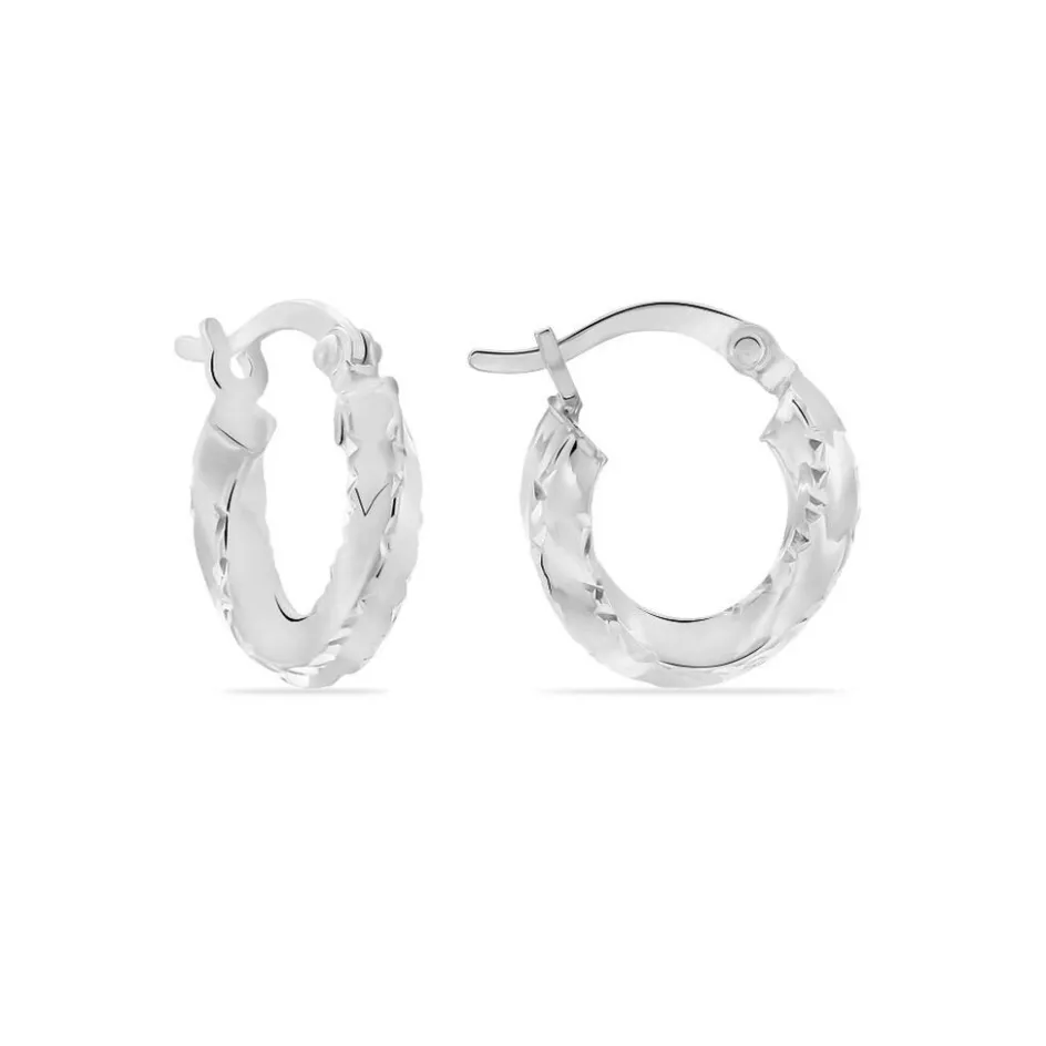 Outlet Histoire d'Or Créoles Diane argent blanc