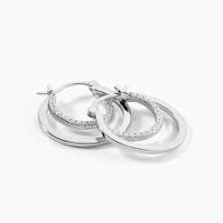 Best Histoire d'Or Créoles Argent Blanc Linnette Oxydes De Zirconium