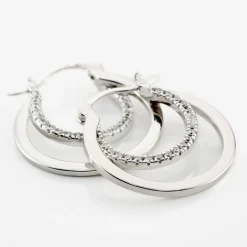 Best Histoire d'Or Créoles Argent Blanc Linnette Oxydes De Zirconium