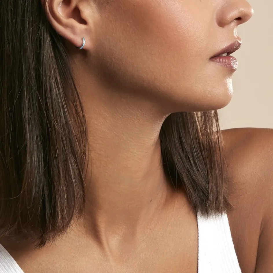 Histoire d'Or Créoles Argent Blanc Rio Saara Oxydes De Zirconium* Boucles D'Oreilles|Boucles D'Oreilles Fantaisie