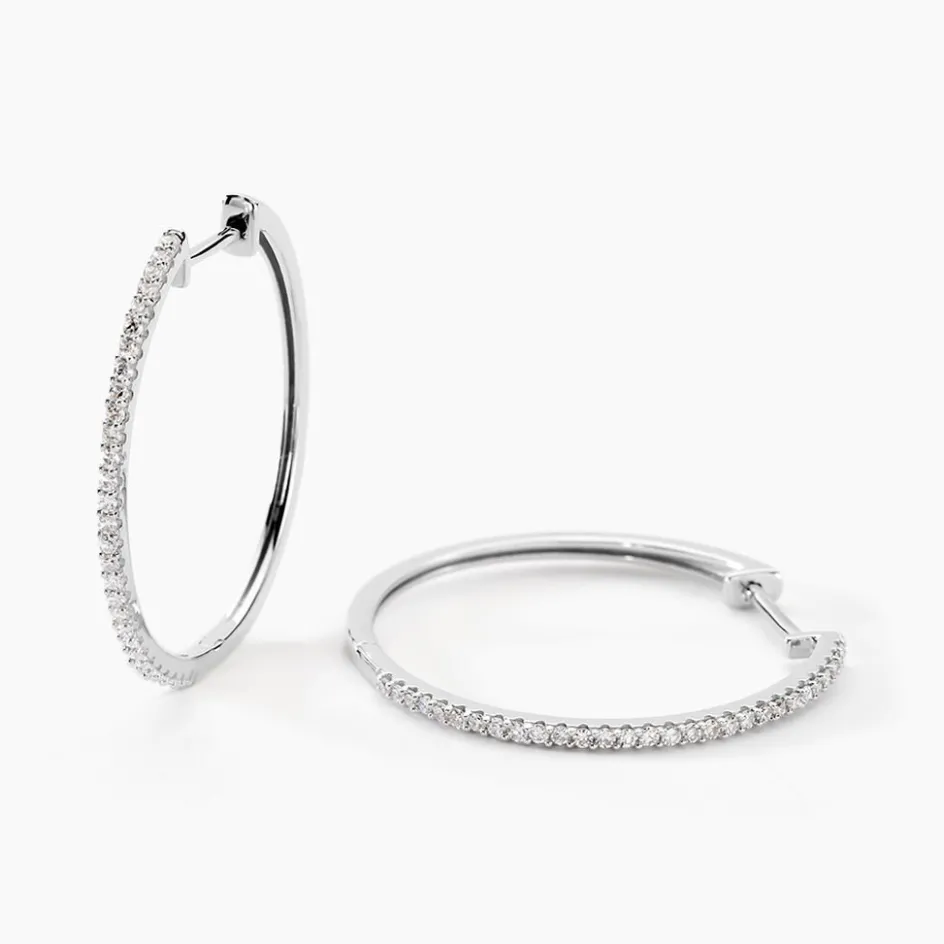 Best Histoire d'Or Créoles Aryanna Rondes or blanc diamant