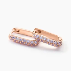 Histoire d'Or Créoles Aselya Argent Rose Oxyde De Zirconium* Boucles D'Oreilles|Boucles D'Oreilles Fantaisie