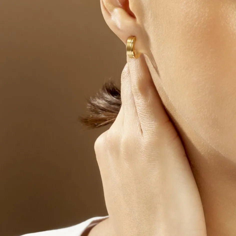 Histoire d'Or Créoles Casilda Acier Jaune* Boucles D'Oreilles|Boucles D'Oreilles Fantaisie