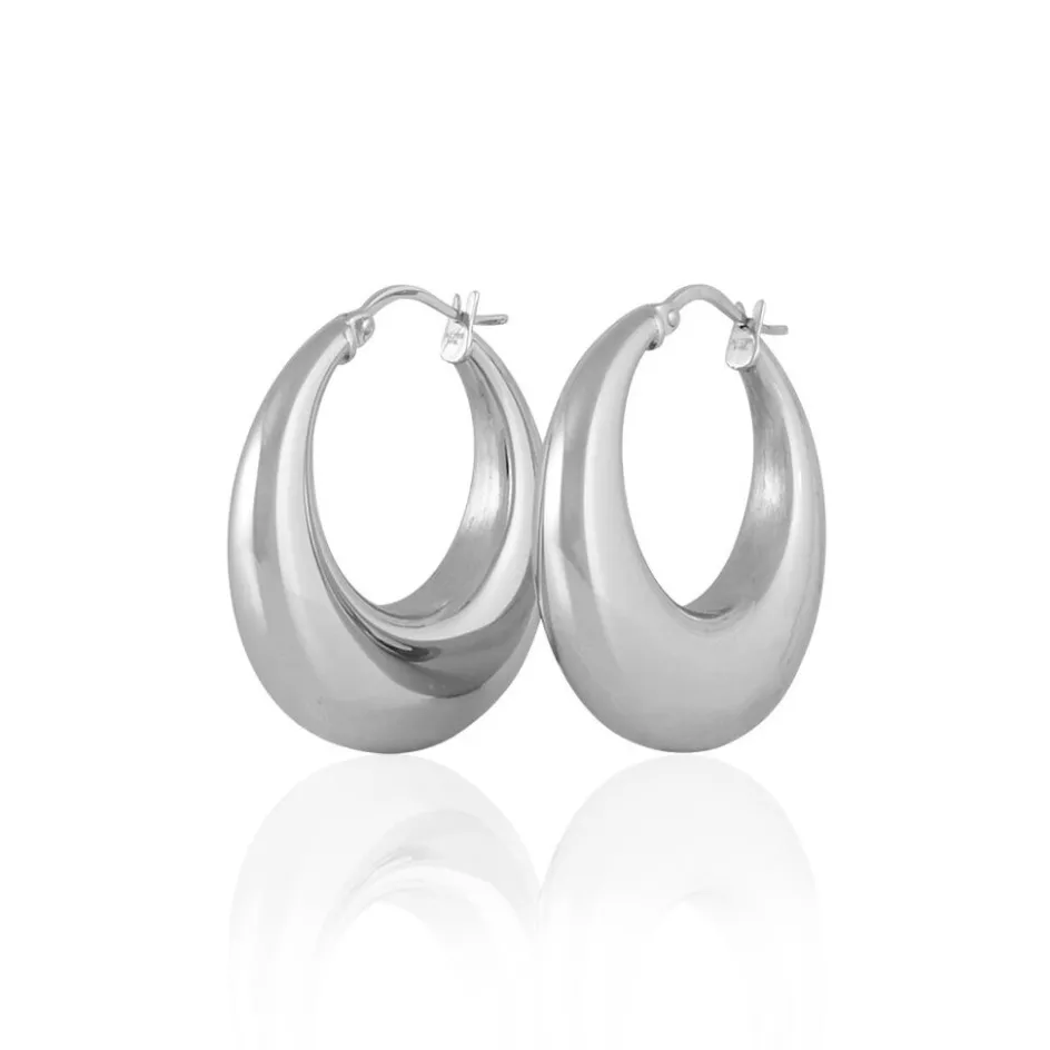 Discount Histoire d'Or Créoles Creolia acier blanc