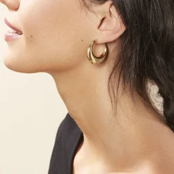 Histoire d'Or Créoles Creolia Acier Jaune* Boucles D'Oreilles|Boucles D'Oreilles Fantaisie