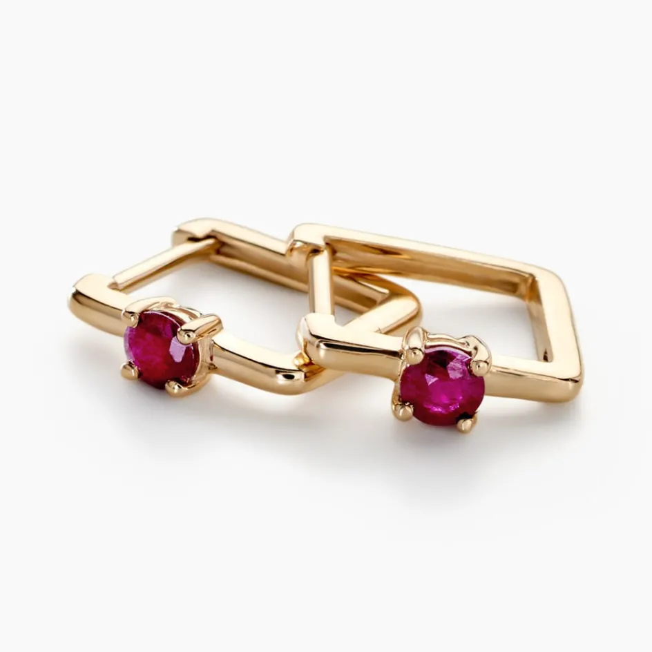 Discount Histoire d'Or Créoles Harmonie or jaune rubis