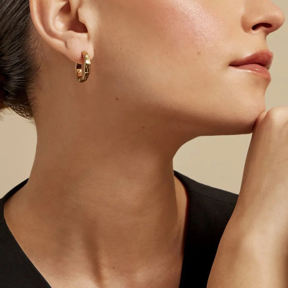 Outlet Histoire d'Or Créoles Janina Acier Jaune