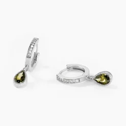 Discount Histoire d'Or Créoles Jerusha Argent Blanc Oxyde De Zirconium argent blanc oxyde vert