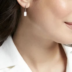 Online Histoire d'Or Créoles Jordana Argent Blanc