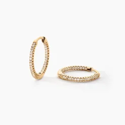 Best Histoire d'Or Créoles Karolina Rondes Plaqué Or Jaune Oxyde De Zirconium