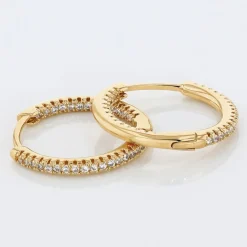 Best Histoire d'Or Créoles Karolina Rondes Plaqué Or Jaune Oxyde De Zirconium