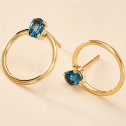 Clearance Histoire d'Or Créoles Kip Or Jaune Topaze or jaune topaze bleu london