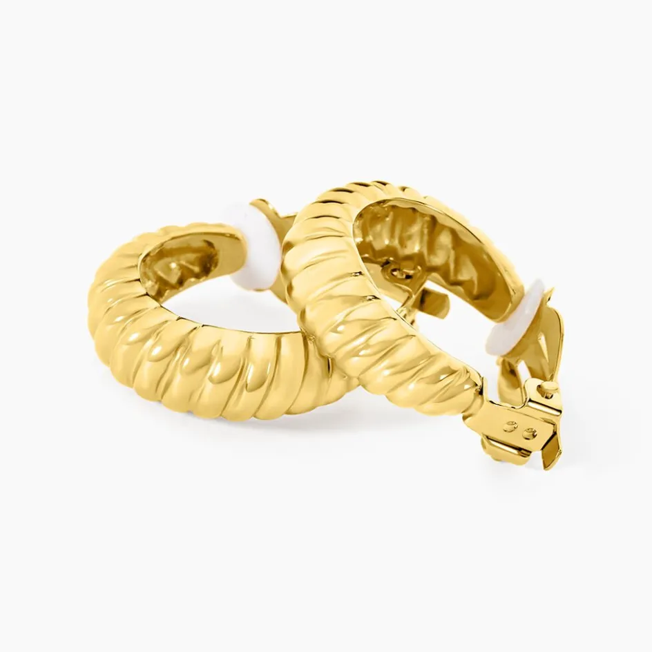 Outlet Histoire d'Or Créoles Lady Code Acier Jaune