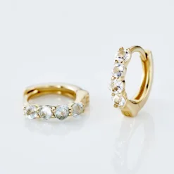 Hot Histoire d'Or Créoles Leatrice or jaune topaze bleu sky