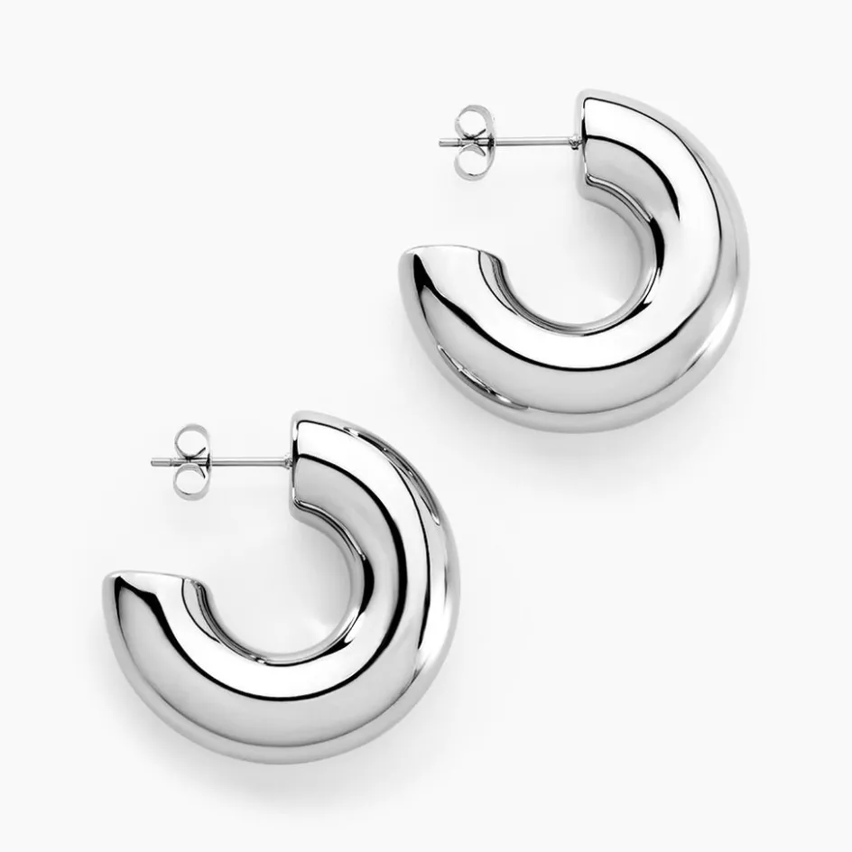 Outlet Histoire d'Or Créoles Letty acier blanc sans pierre