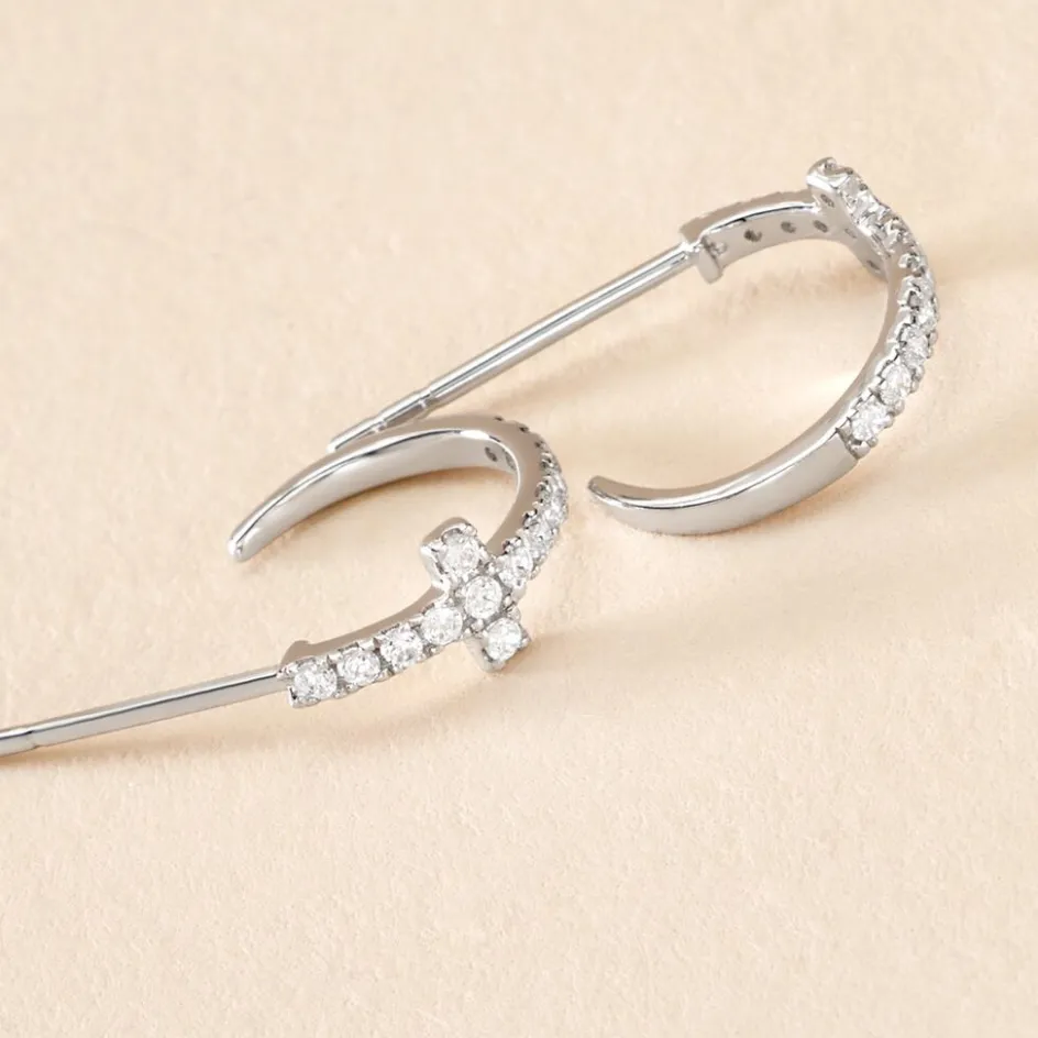 Histoire d'Or Créoles Like A Virgin De Zirconium* Boucles D'Oreilles|Boucles D'Oreilles Créoles