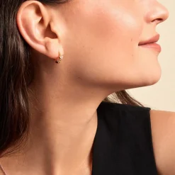 Outlet Histoire d'Or Créoles Louisie Plaqué Or Jaune Oxyde De Zirconium