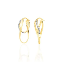 Histoire d'Or Créoles Luna Or Jaune Strass* Boucles D'Oreilles|Boucles D'Oreilles Créoles