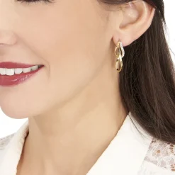 Histoire d'Or Créoles Luna Or Jaune Strass* Boucles D'Oreilles|Boucles D'Oreilles Créoles