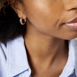 Sale Histoire d'Or Créoles Marceline Rondes Plaqué Or Jaune Oxyde De Zirconium