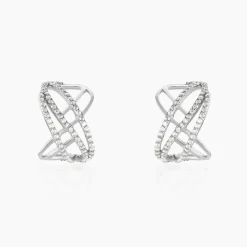 Outlet Histoire d'Or Créoles Marlow Argent Blanc Oxyde De Zirconium