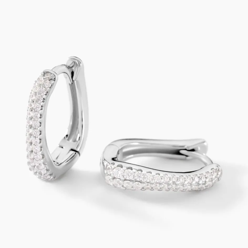 Sale Histoire d'Or Créoles Nandie Argent Blanc Oxyde De Zirconium