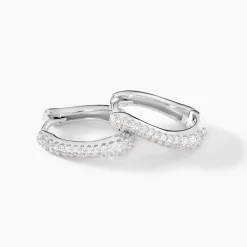 Sale Histoire d'Or Créoles Nandie Argent Blanc Oxyde De Zirconium